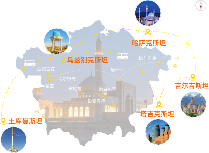 中亚签证服务地图